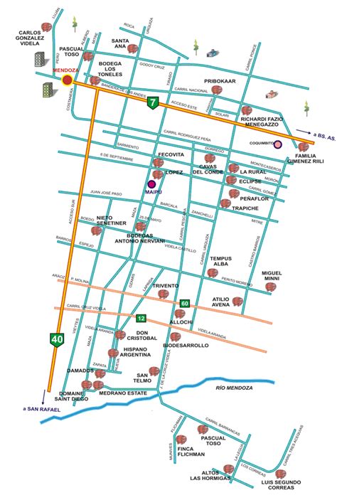 Mendoza Area Wine Map - Mendoza Argentina • mappery