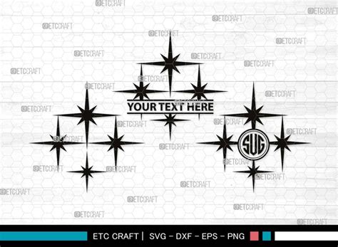 Stars Monogram, Stars Silhouette, Stars SVG, Glowing Stars Svg, Shooting Stars Svg, Sparkle ...