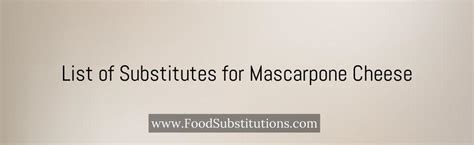 Mascarpone Cheese Substitute - Replacements And Alternatives - Food Substitutions