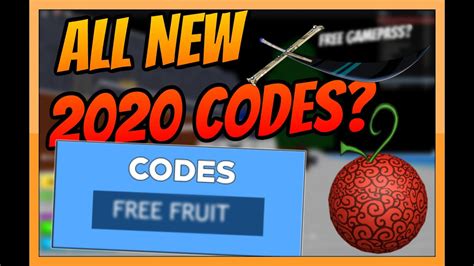 ALL *NEW* BLOX PIECE/BLOX FRUITS CODES! *ALL WORKING* 2020 [Roblox ...