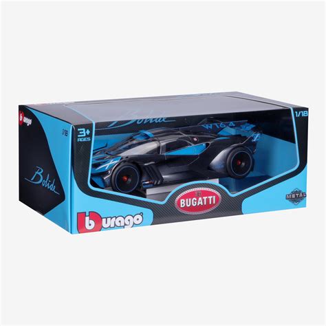 Bburago Bugatti Bolide Model Car, 1:18, Blue/Black - Lufthansa WorldShop