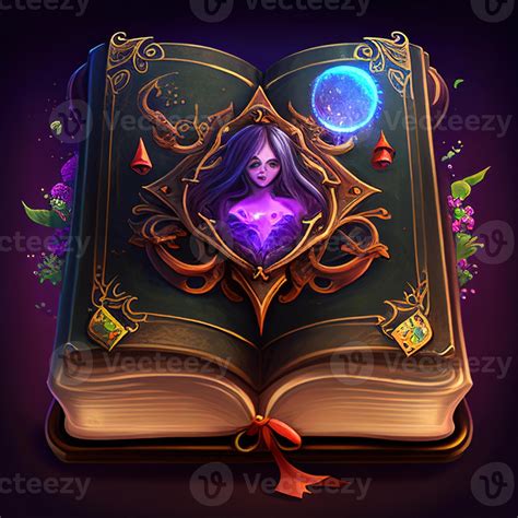 magic book of fantasy and witch game generative ai 22311501 Stock Photo ...