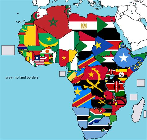 A flag map of Africa but each flag is determined on which country they share the longest land ...