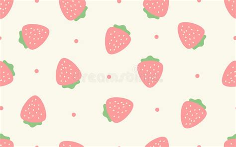 Seamless Pattern of Pastel Strawberry Background Stock Vector ...