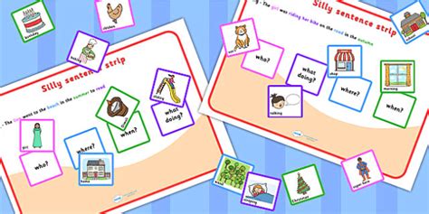 Silly Sentences Cards | Silly sentences, Sentences, Silly