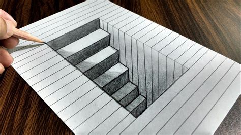 How To Draw 3d Staircase