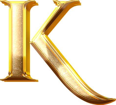 3D Gold Effect Letter K 21054564 PNG