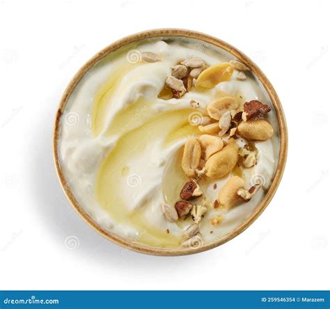 Greek Yogurt with Honey Syrup and Nuts Stock Photo - Image of closeup, cuisine: 259546354