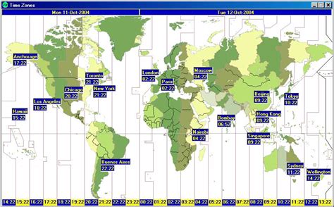 World Clock - displays times in various cities around the world