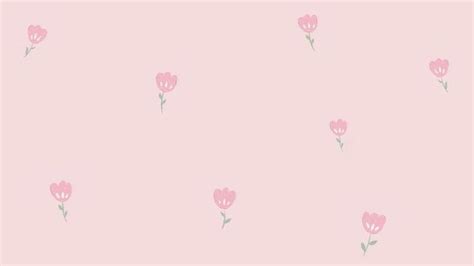 Light Pink Hand-drawn Tulip Aesthetic Wallpaper