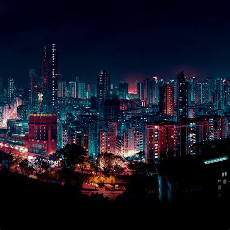 Cityscape Wallpaper 4K, Night, Buildings, City lights