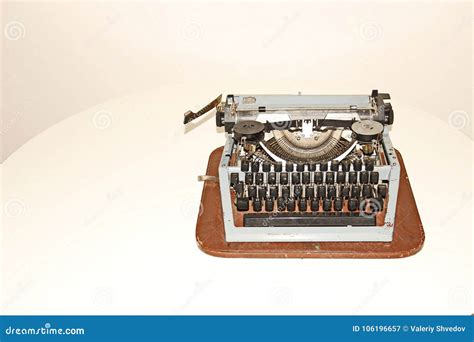 Old Worn Vintage Typewriter on a Light Background Stock Image - Image of print, black: 106196657