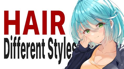 EASIEST Way To Draw Anime Hair (Different Styles) - YouTube