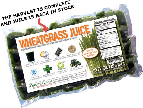 Wheatgrass Juice Available