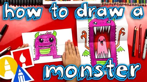 How To Draw A Scary Cute Monster (Folding Surprise)