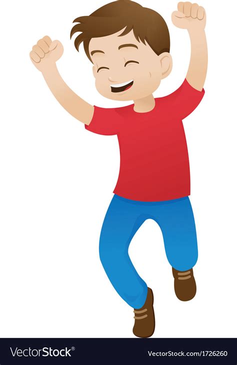 Boy Jumping for Joy Royalty Free Vector Image - VectorStock