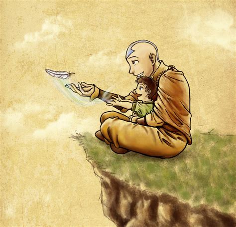 Aang with his son Tenzin - Kataang Fan Art (19286965) - Fanpop