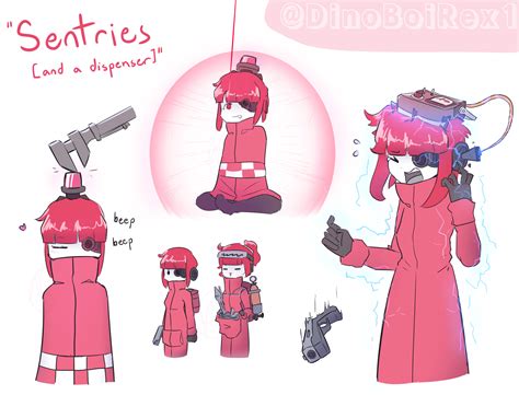 More anime sentry doodles (and a dispenser!) : tf2