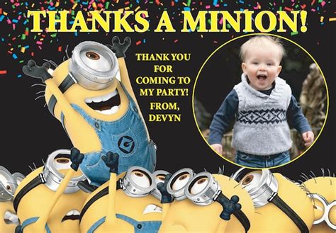 Minion photo Merci carte bricolage | Etsy