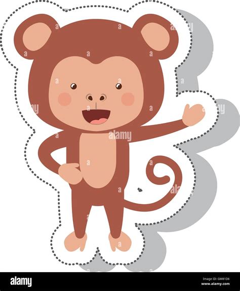 funny monkey isolated icon Stock Vector Image & Art - Alamy