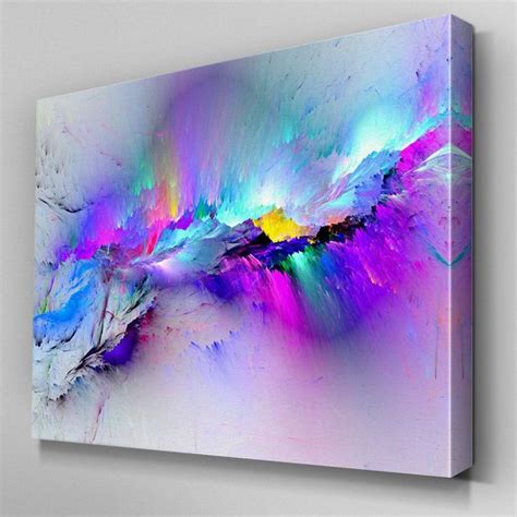 AB968 Moderne mehrfarbige blaue Leinwand Wandkunst Abstraktes Bild Großdruck | Abstract canvas ...