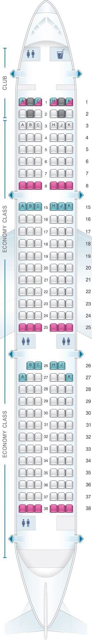 Seat Map Air Transat Airbus A321 Canada | SeatMaestro