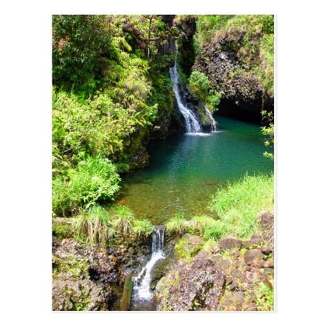 Waterfalls along the Road to Hana, Maui, Hawaii Postcard | Zazzle