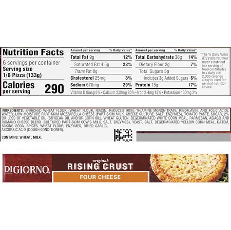 Digiorno Cheese Pizza Nutrition Label | Besto Blog