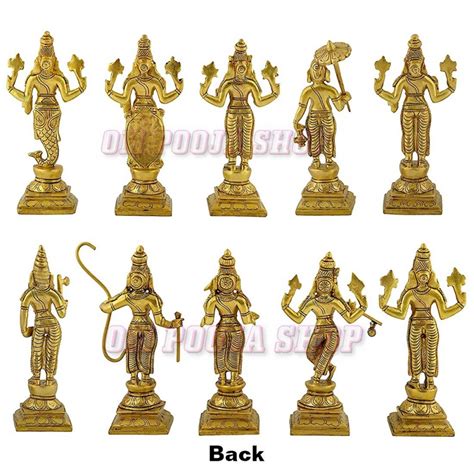 Dasavatharam of Lord Vishnu Statues in Brass Buy online USA