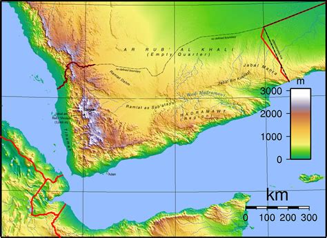 Topographic Map of Yemen - Nations Online Project