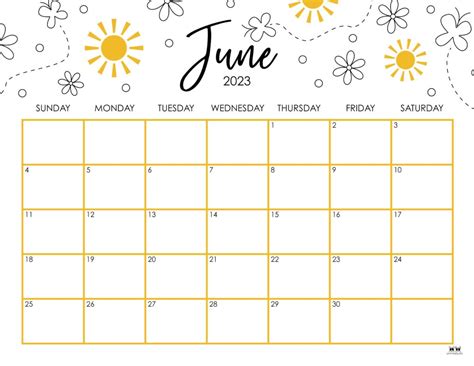 Calendar June 2023 - Printable Template Calendar