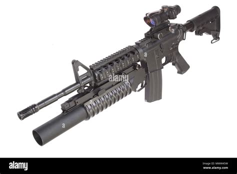 assault rifle with an M203 grenade launcher Stock Photo - Alamy