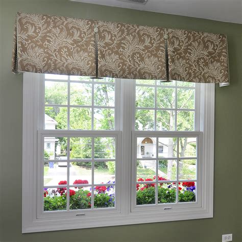 inverted box-pleat valance with contrast pleats and buttons, Fabric Finishings Inte… | Window ...