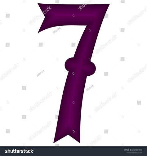 Purple Number Seven Vector Illustration Number Stock Vector (Royalty ...