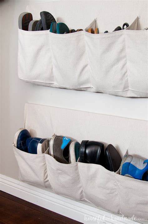 Drop Cloth Hanging Shoe Storage - Houseful of Handmade