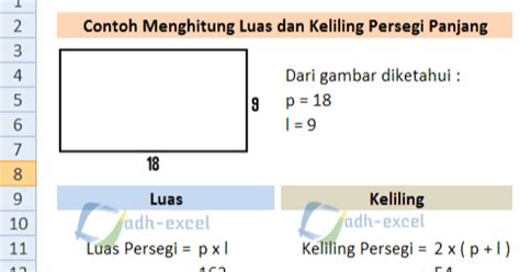 Cara Menghitung Luas dan Keliling Persegi Panjang Dengan Menggunakan ...