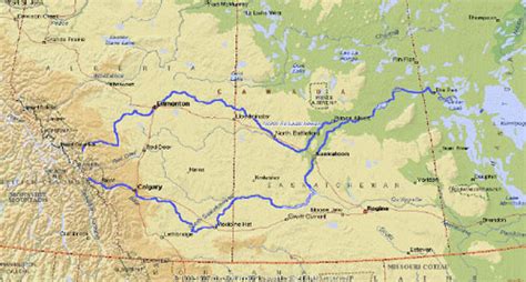 North Saskatchewan River Map