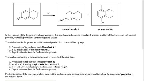 Solved H HO OH p-cresol product m-cresol product In this | Chegg.com