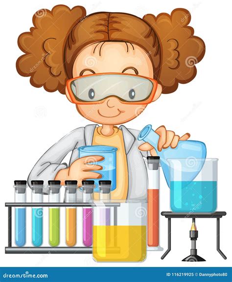 A Student in Science Lab Class Stock Vector - Illustration of education ...