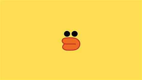 ba79-cute-line-charactor-yellow-duck-illustration-art-wallpaper