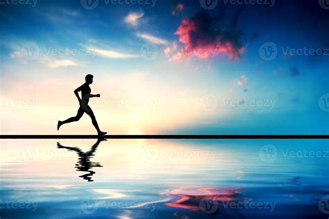 Silhouette of man running at sunset 7827798 Stock Photo at Vecteezy