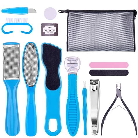 Complete Foot Care Kit - 14 in 1 Stainless Steel Pedicure Tools Set for Dead Skin Removal and ...