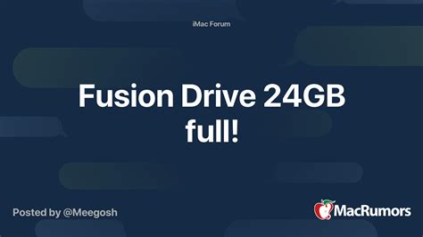 Fusion Drive 24GB full! | MacRumors Forums