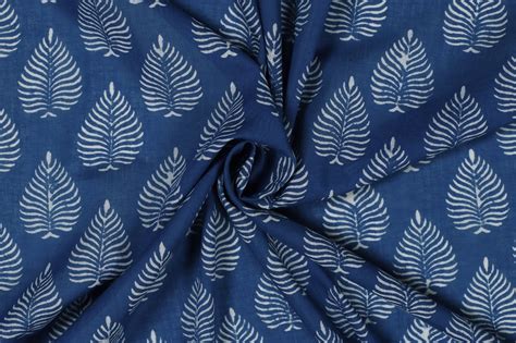 Indigo Fabric, Indigo Blue Cotton Fabric, Block Printed Vegetable Dyed Cotton Fabric Cotton ...