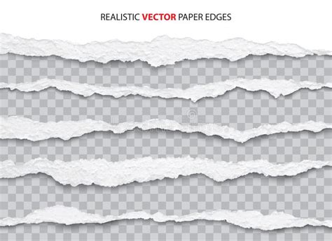 Blank White Torn Paper Pieces On Transparent Vector Image, 49% OFF