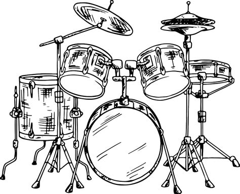 Drum Kit Wall Sticker - TenStickers