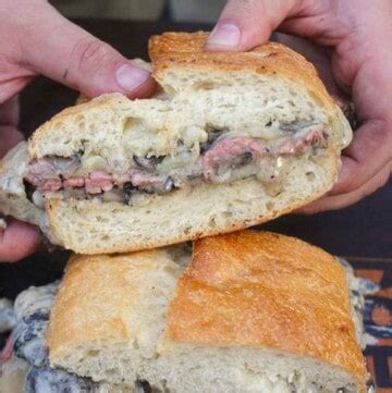 Mushroom Swiss Steak Sandwich - Over The Fire Cooking