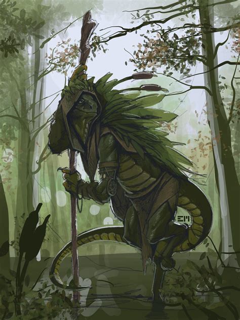 [OC][Art] Lizardfolk Druid : r/DnD