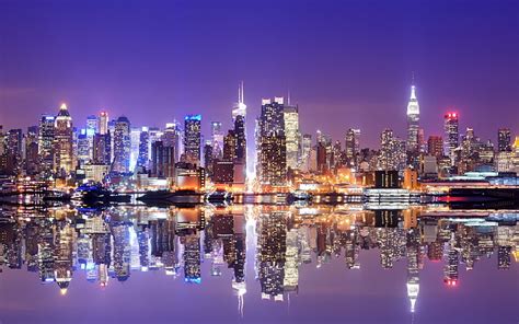 1080x2340px | free download | HD wallpaper: city lights illustration, skyscraper, New York City ...