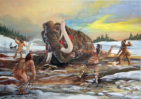 Mammoth hunting ice age by Sedeslav on DeviantArt